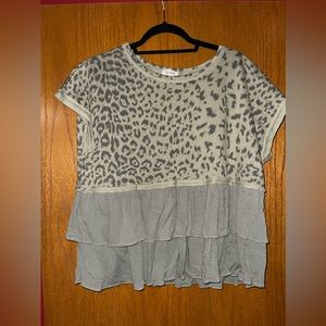 Leopard print short sleeve shirt LA MIEL